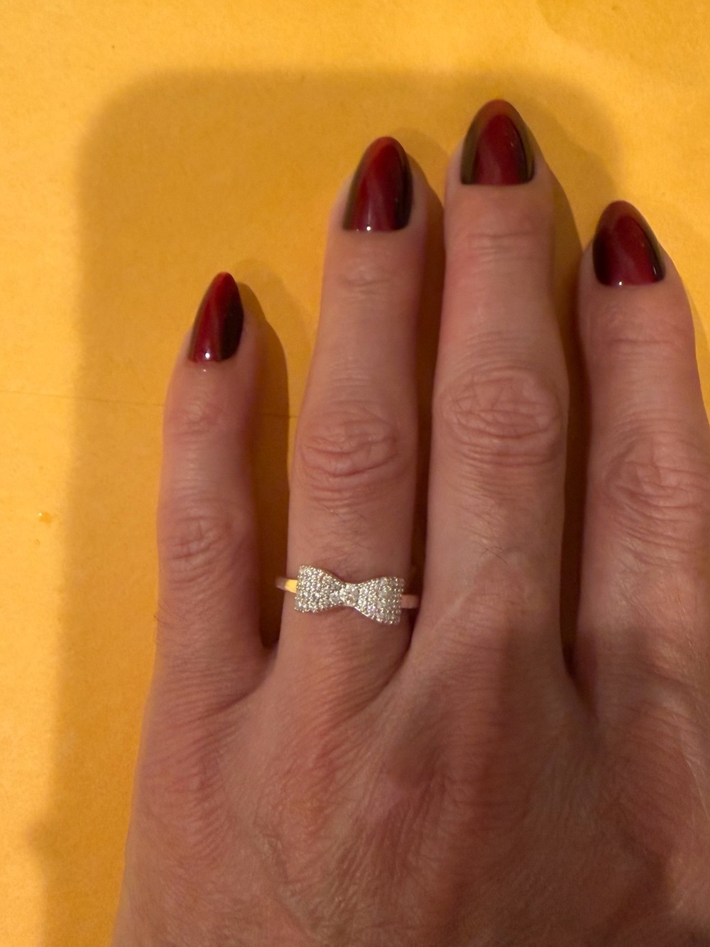 Silver Bow Pavé Crystal Ring - Elegant Women’s Jewelry - Picture 4 of 8